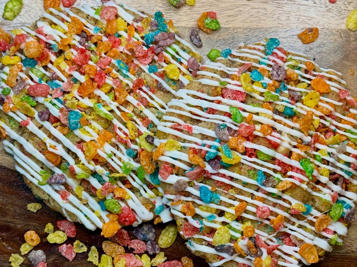 Fruity Pebble cookie from Green Goddess Goodies